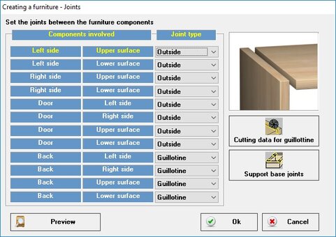 CABINET: joints set-up